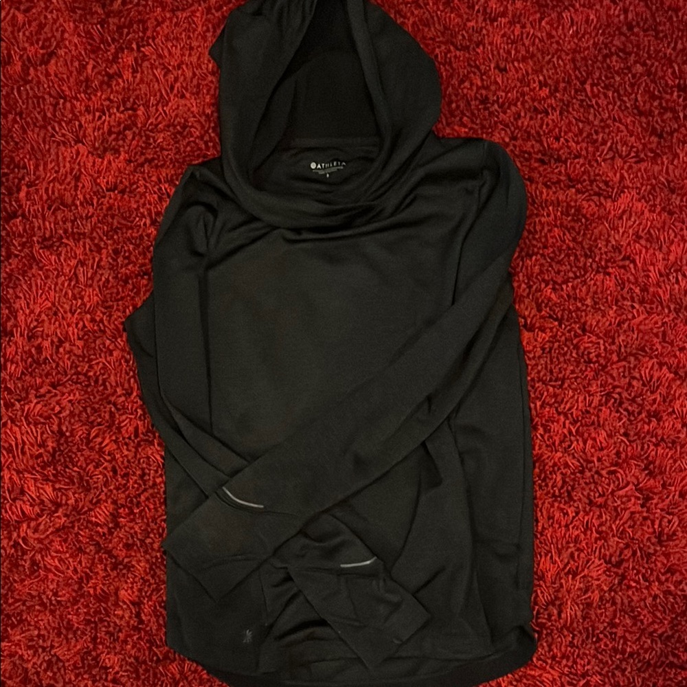 Athleta Black Hooded Top